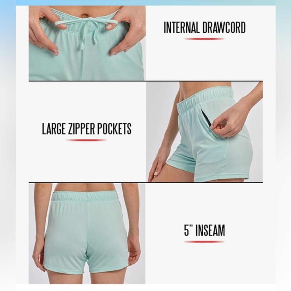 Mint Green‎ Athletic Shorts with Pockets & Elastic waistband.